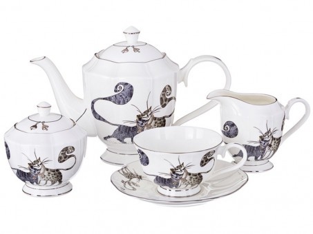Чайный сервиз на 6 персон 15 пр. "котики" 1000/600/300/250 мл Lefard (264-864) Чайный сервиз на 6 персон 15 пр. "котики" 1000/600/300/250 мл Lefard (264-864)